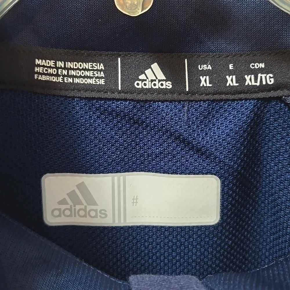 Adidas  Quarter Zip Men's Navy Jacket with Yellow/Gold Details XL NEW